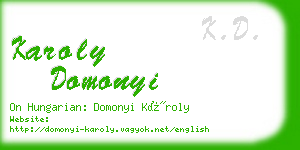 karoly domonyi business card